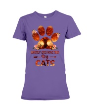 EASILY DISTRACTED BY CATS Premium Fit Ladies Tee tile