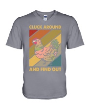 CLUCK AROUND AND FIND OUT V-Neck T-Shirt tile