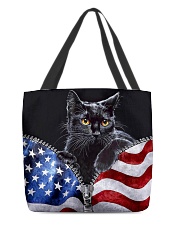 Cat Flag Leather Pattern Print All-over Tote front