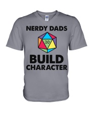 NERDY DADS BUILD CHARACTER V-Neck T-Shirt tile