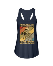 THAT'S WHAT I DO I LIFT WEIGHTS I HATE PEOPLE Ladies Flowy Tank tile