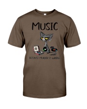 MUSIC BECAUSE MURDER IS WRONG Classic T-Shirt tile