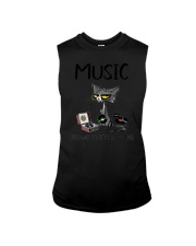 MUSIC BECAUSE MURDER IS WRONG Sleeveless Tee tile