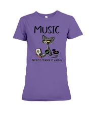 MUSIC BECAUSE MURDER IS WRONG Premium Fit Ladies Tee tile
