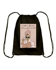 COFFEE BOOKS PEACEFUL MIND Drawstring Bag tile