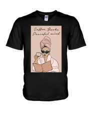 COFFEE BOOKS PEACEFUL MIND V-Neck T-Shirt tile