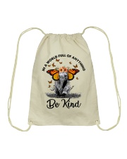 IN A WORLD FULL OF ANYTHING BE KIND Drawstring Bag tile