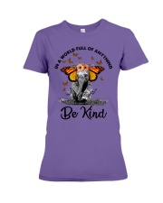 IN A WORLD FULL OF ANYTHING BE KIND Premium Fit Ladies Tee tile