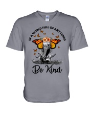 IN A WORLD FULL OF ANYTHING BE KIND V-Neck T-Shirt tile