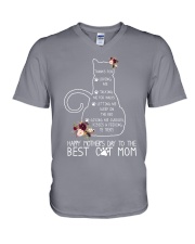 HAPPY MOTHER'S DAY TO BEST CAT MOM V-Neck T-Shirt tile