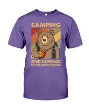 CAMPING AND COGNAC BECAUSE MURDER IS WRONG Premium Fit Mens Tee tile