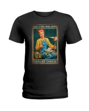JUST A GIRL WHO LOVES GRILLED CHEEDE Ladies T-Shirt tile