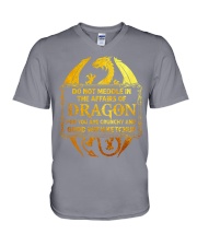 DO NOT MEDDLE IN THE AFFAIRS OF DRAGON V-Neck T-Shirt tile