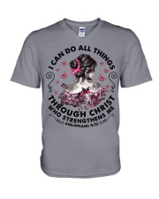 I CAN DO ALL THINGS THROUGH CHRIST V-Neck T-Shirt tile