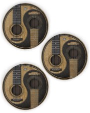 GUITAR YIN YANG Circle Ornament (Wood tile