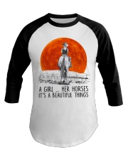 A GIRL HER HORSE IT'S A BEAUTIFUL THINGS Baseball Tee tile