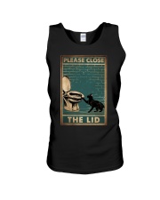 PLEASE CLOSE THE LID Unisex Tank tile