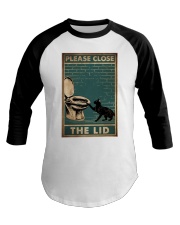 PLEASE CLOSE THE LID Baseball Tee tile