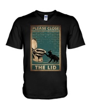 PLEASE CLOSE THE LID V-Neck T-Shirt tile
