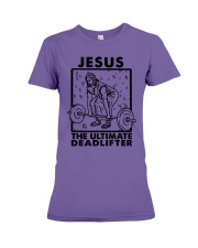 JESUS THE ULTIMATE DEADLIFTER Premium Fit Ladies Tee tile