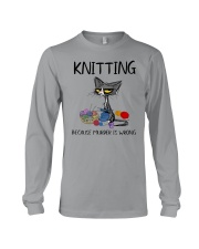 KNITTING BECAUSE MURDER IS WRONG Long Sleeve Tee tile