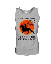 NEVER UNDERESTIMATE AND OLD LADY Unisex Tank tile