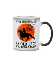 NEVER UNDERESTIMATE AND OLD LADY Color Changing Mug tile