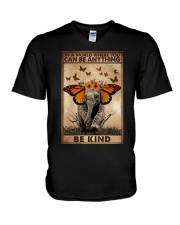 IN A WORLD WHERE YOU CAN BE ANYTHING BE KIND V-Neck T-Shirt tile