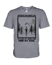 AND INTO THE FOREST I RUN V-Neck T-Shirt tile