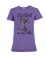 THAT'S WHAT I DO I PLAY GAMES AND I FORGET THINGS Premium Fit Ladies Tee tile