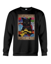 EASILY DISTRACTED BY CATS AND YARN Crewneck Sweatshirt tile