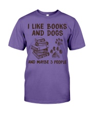 I LIKE BOOKS AND DOGS AND MAYBE 3 PEOPLE Premium Fit Mens Tee tile