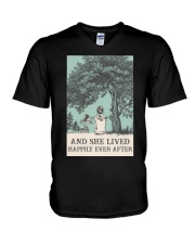 AND SHE LIVED HAPPILY EVER AFTER V-Neck T-Shirt tile