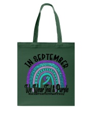 IN SEPTEMBER WE WEAR TEAL AND PURPLE Tote Bag tile