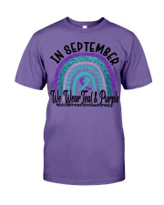 IN SEPTEMBER WE WEAR TEAL AND PURPLE Premium Fit Mens Tee tile