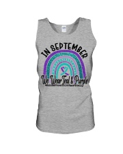 IN SEPTEMBER WE WEAR TEAL AND PURPLE Unisex Tank tile