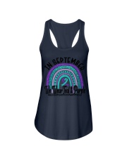 IN SEPTEMBER WE WEAR TEAL AND PURPLE Ladies Flowy Tank tile