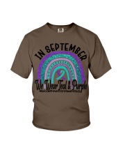 IN SEPTEMBER WE WEAR TEAL AND PURPLE Youth T-Shirt tile