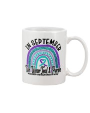 IN SEPTEMBER WE WEAR TEAL AND PURPLE Mug tile