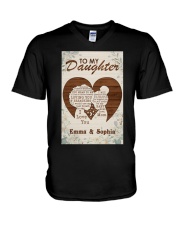 TO MY DAUGHTER - CUSTOM NAME V-Neck T-Shirt tile