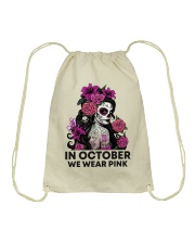 IN OCTOBER WE WEAR PINK Drawstring Bag tile