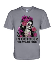 IN OCTOBER WE WEAR PINK V-Neck T-Shirt tile
