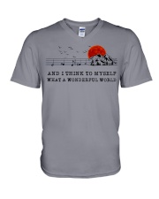 AND I THINK TO MYSELF WHAT A WONDERFUL WORLD V-Neck T-Shirt tile