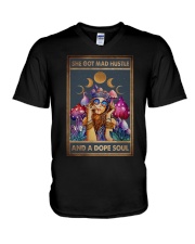 SHE GO MAD HUSTLE AND A DOPE SOUL V-Neck T-Shirt tile