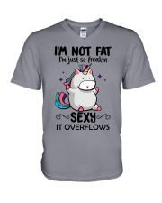 I'M NOT FAT V-Neck T-Shirt tile