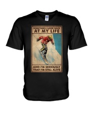 SOMETIME I LOOK BACK AT MY LIFE V-Neck T-Shirt tile