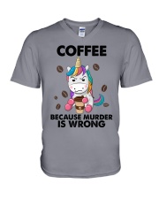 COFFEE BECAUSE MURDER IS WRONG V-Neck T-Shirt tile