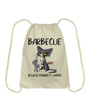 BARBECUE BECAUSE MURDER IS WRONG Drawstring Bag tile