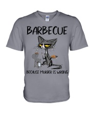 BARBECUE BECAUSE MURDER IS WRONG V-Neck T-Shirt tile