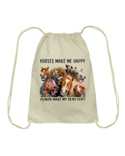 HORSES MAKE ME HAPPY Drawstring Bag tile